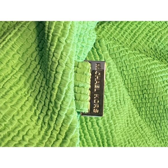 Michael Kors size 10 lime green one shoulder side cutout one piece swim suit - Picture 5 of 6